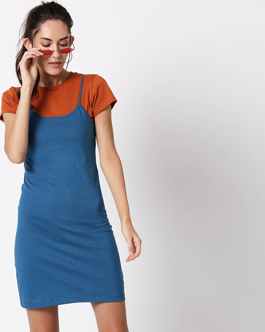 Shop Digital Teal Women's Slip Dress-Back