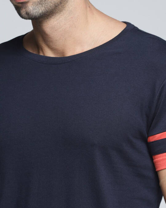 Shop Men's Blue Colourblocked T-shirt-Full