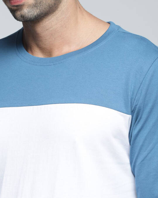 Shop Men's Blue Colourblocked T-shirt-Full