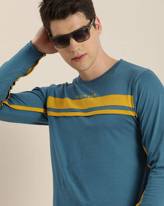 Shop Men's Blue Striped T-shirt-Design