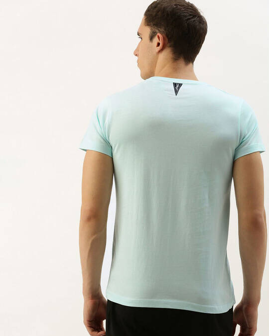 Shop Men's Blue Solid T-shirt-Back
