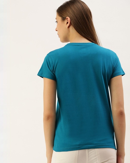 Shop Women's Blue Striped T-shirt-Back