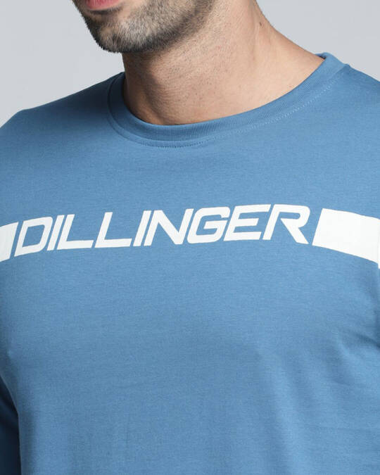 Shop Men's Blue Typography T-shirt-Full
