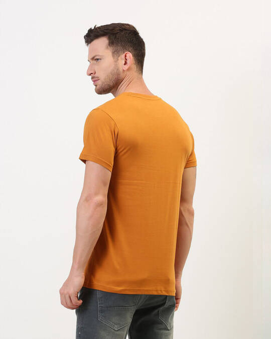 Shop Men's Brown Colourblocked T-shirt-Back