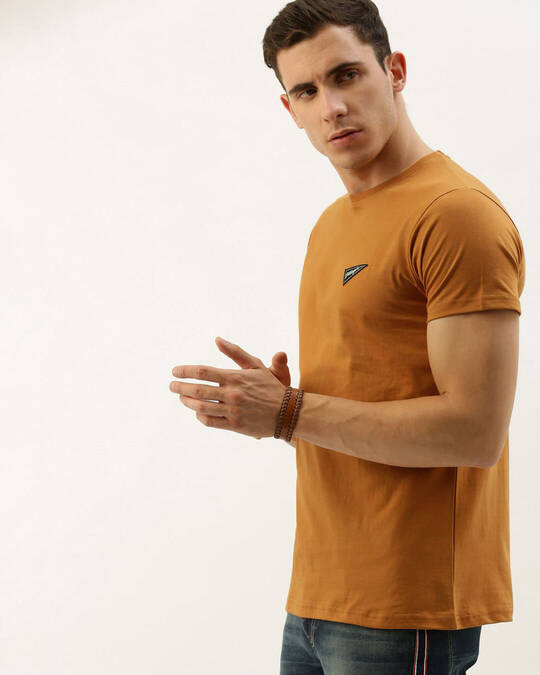 Shop Men's Brown Solid T-shirt-Design