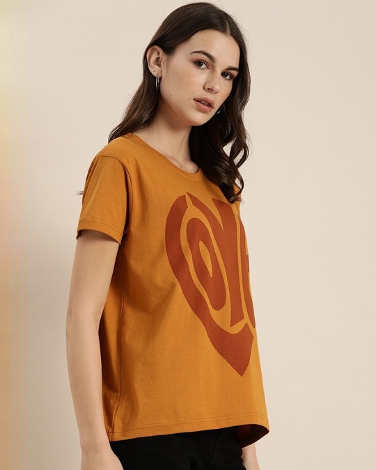 Shop Women's Brown Typography T-shirt-Design
