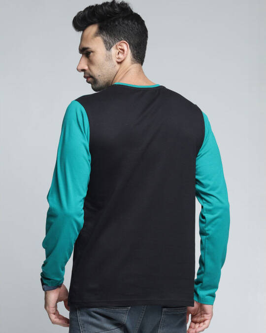 Shop Men's Green Colourblocked T-shirt-Back