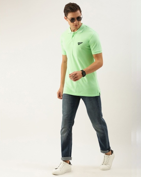 Shop Men's Green Solid T-shirt