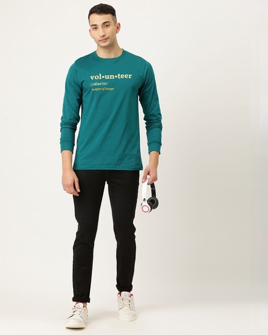 Shop Men's Green Typography T-shirt-Design