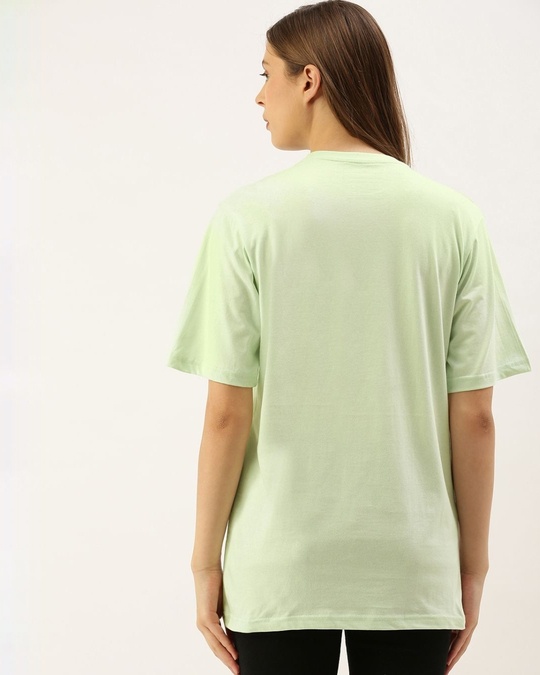 Shop Women's Green Typography T-shirt-Back