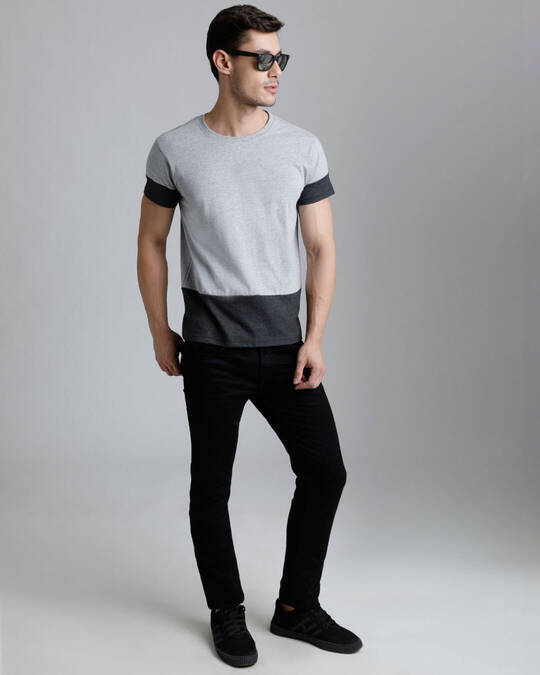 Shop Men's Grey Colourblocked T-shirt