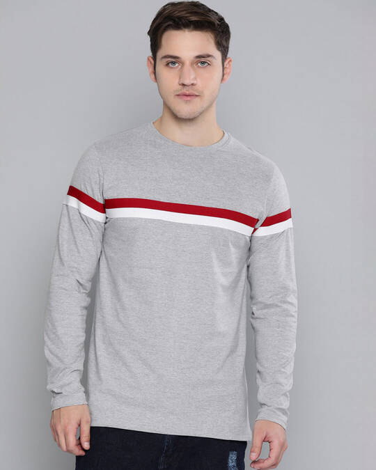 Shop Men's Grey Solid T-shirt-Front