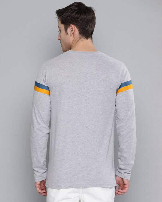 Shop Men's Grey Solid T-shirt-Back