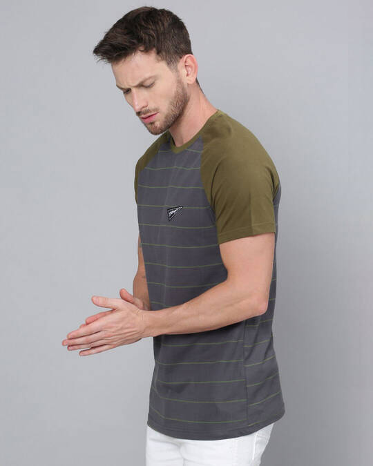 Shop Men's Grey Striped T-shirt-Design