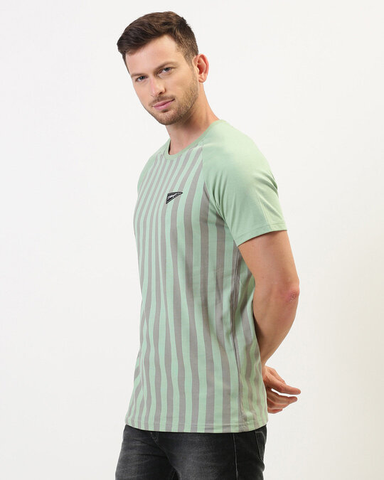 Shop Grey Vertical Stripes T Shirt-Design