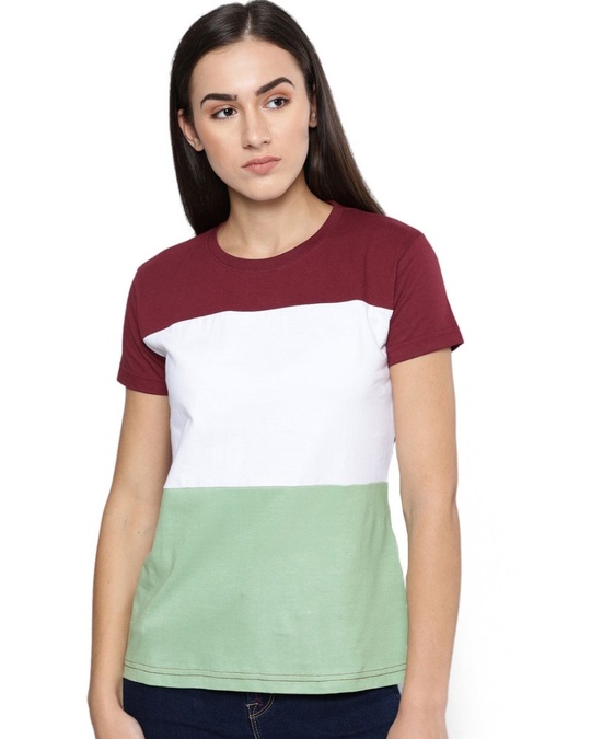 Shop Women's Maroon Solid T-shirt-Front