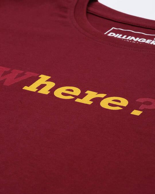 Shop Men's Maroon Typography T-shirt-Full