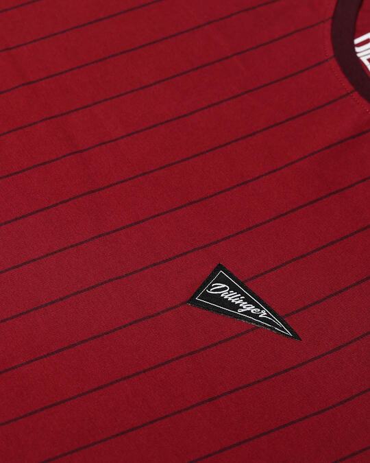 Shop Maroon Vertical Stripes T Shirt-Full