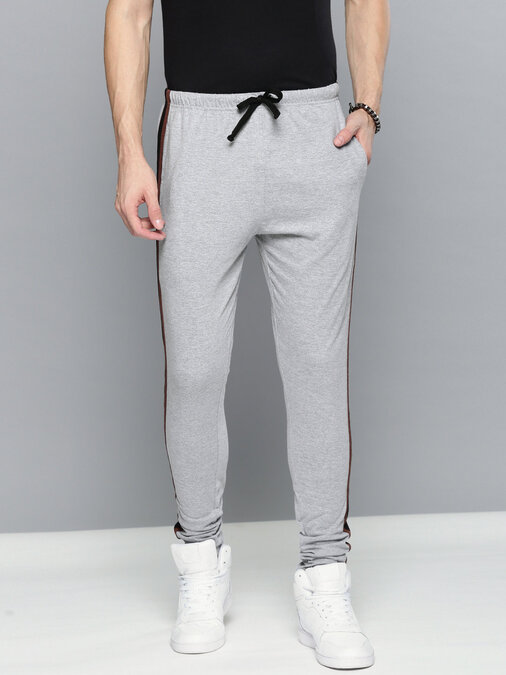 Shop Men's Grey Solid Track Pants-Front