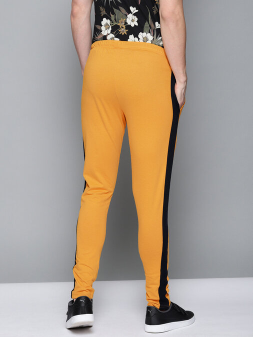 Shop Men's Yellow Solid Track Pants-Back
