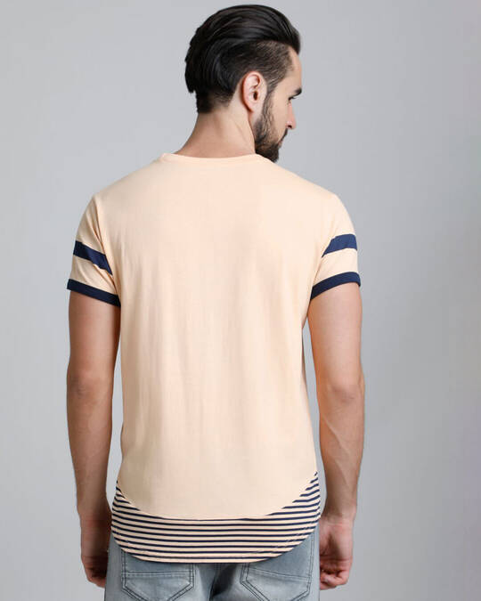 Shop Men's Orange Striped T-shirt-Back