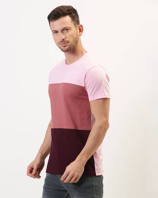 Shop Men's Pink Colourblocked T-shirt-Design