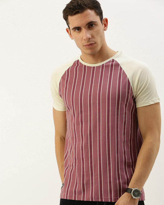 Shop Pink Striped T Shirt