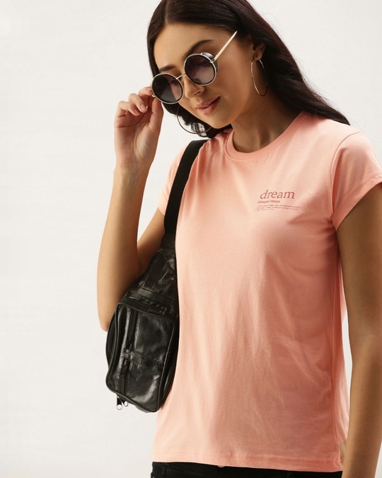 Shop Women's Pink Typography T-shirt-Design