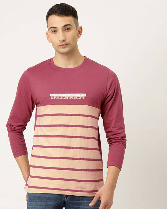 Shop Men's Pink Typography T-shirt-Front