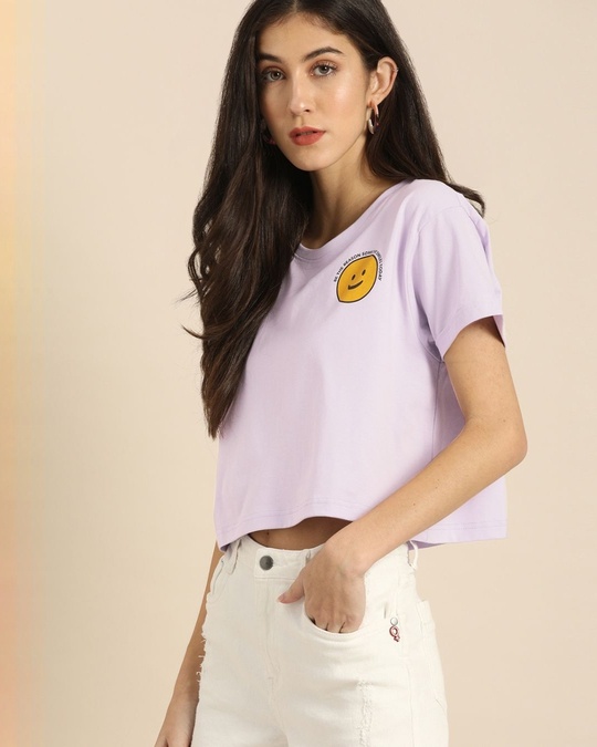 Shop Women's Purple Graphic Print T-shirt-Design
