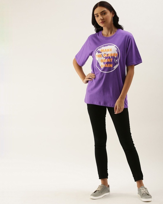 Shop Women's Purple Graphic Print T-shirt