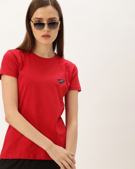 Shop Women's Red Solid T-shirt-Front