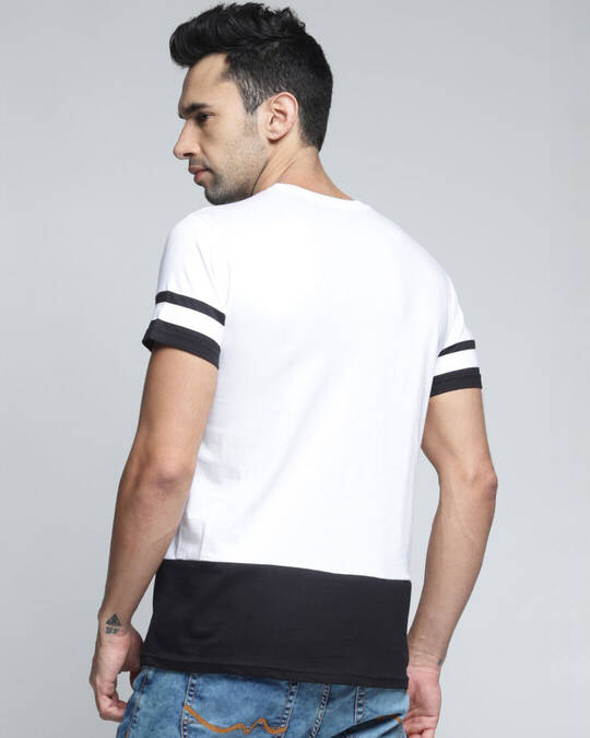 Shop Men's White Colourblocked T-shirt-Back