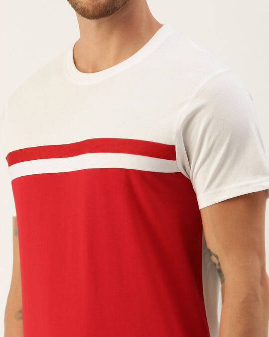Shop Men's White Colourblocked T-shirt