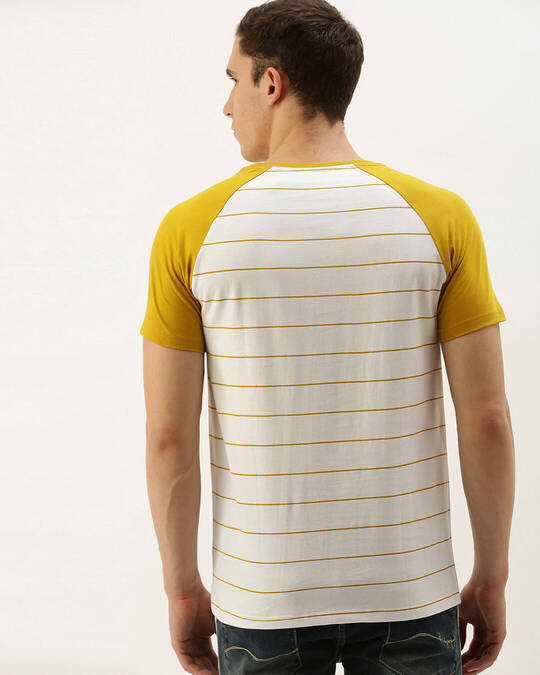 Shop Men's White Striped T-shirt-Back