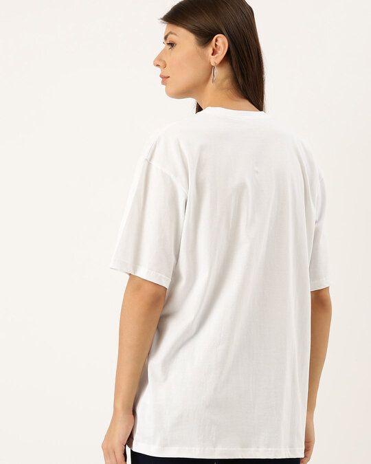 Shop White Typographic T-Shirt-Full