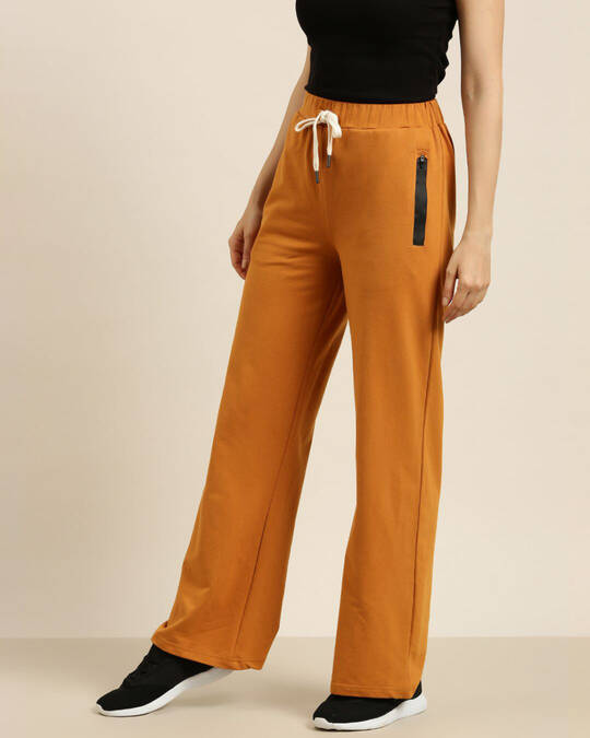 Shop Women's Brown Solid Wide Leg Pants-Design