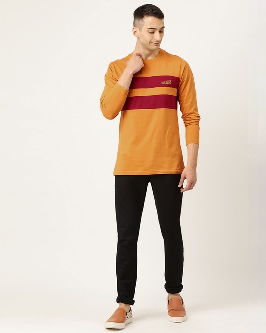 Shop Men's Yellow Colourblocked T-shirt-Design