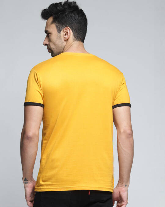 Shop Men's Yellow Colourblocked T-shirt-Back
