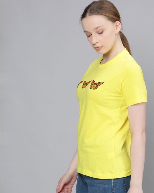 Shop Women's Yellow Graphic Print T-Shirt-Design