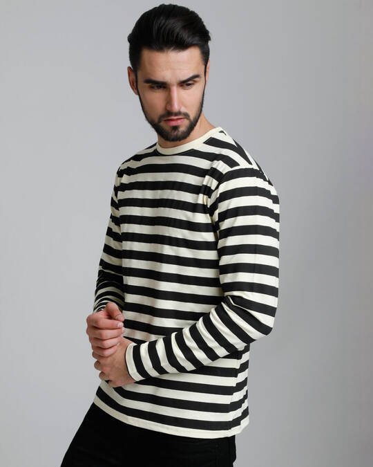 Shop Men's Yellow Striped T-shirt-Design
