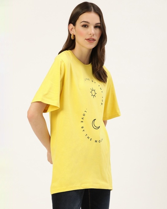 Shop Women's Yellow Typography T-shirt-Design
