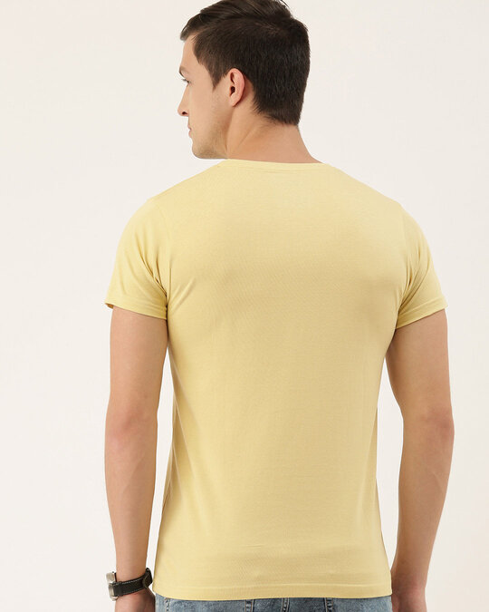 Shop Yellow Typography T Shirt-Back