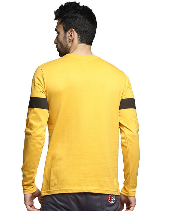 Shop Men's Yellow Typography T-shirt-Back