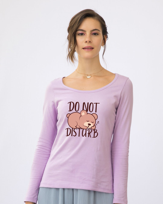 Shop Don't Disturb Scoop Neck Full Sleeve T-Shirt-Front