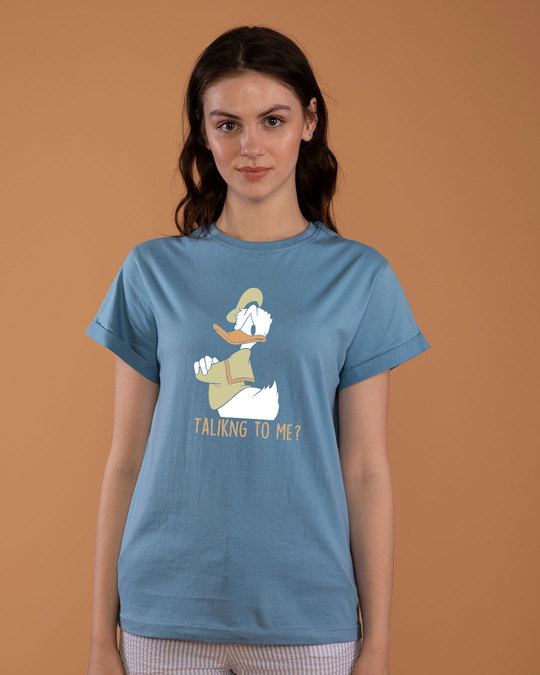Shop Donald Talking To Me Boyfriend T-Shirt (DL)-Front