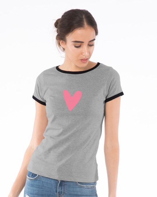Buy Doodle Heart Ringer T-Shirt Online at Bewakoof