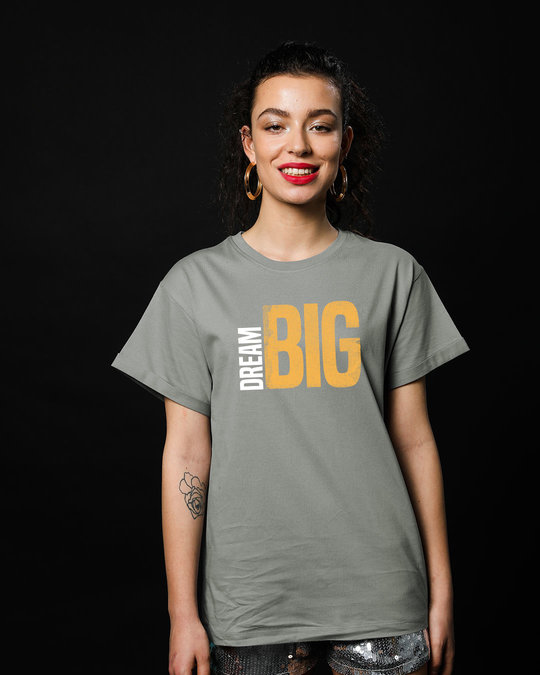 Shop Dream Big Sideways Boyfriend T-Shirt-Front