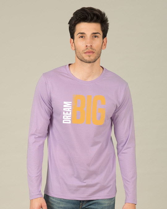 Buy Dream Big Sideways Purple Printed Full Sleeve T-Shirt