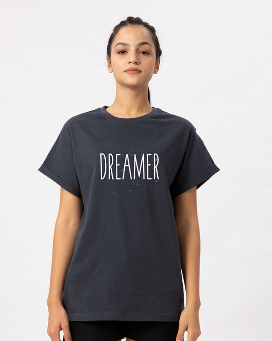 Shop Dreamer Typo Boyfriend T-Shirt-Front